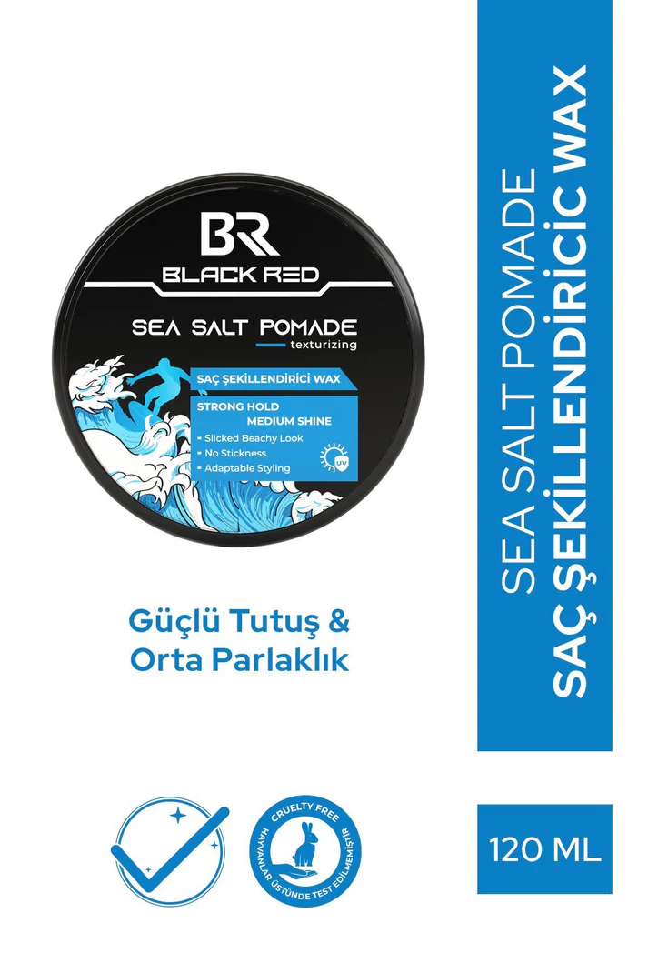 Black Red Wax Saç Şekillendirici Wax Sea Salt Pomade Deniz Tuzlu Wax Güçlü Tutuş - 120 ml