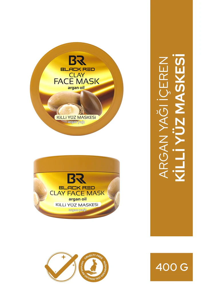 Black Red Kil Maskesi Anti-aging Ve Nemlendirici Yüz Maskesi Argan Içerikli Killi Yüz Maskesi - 400g