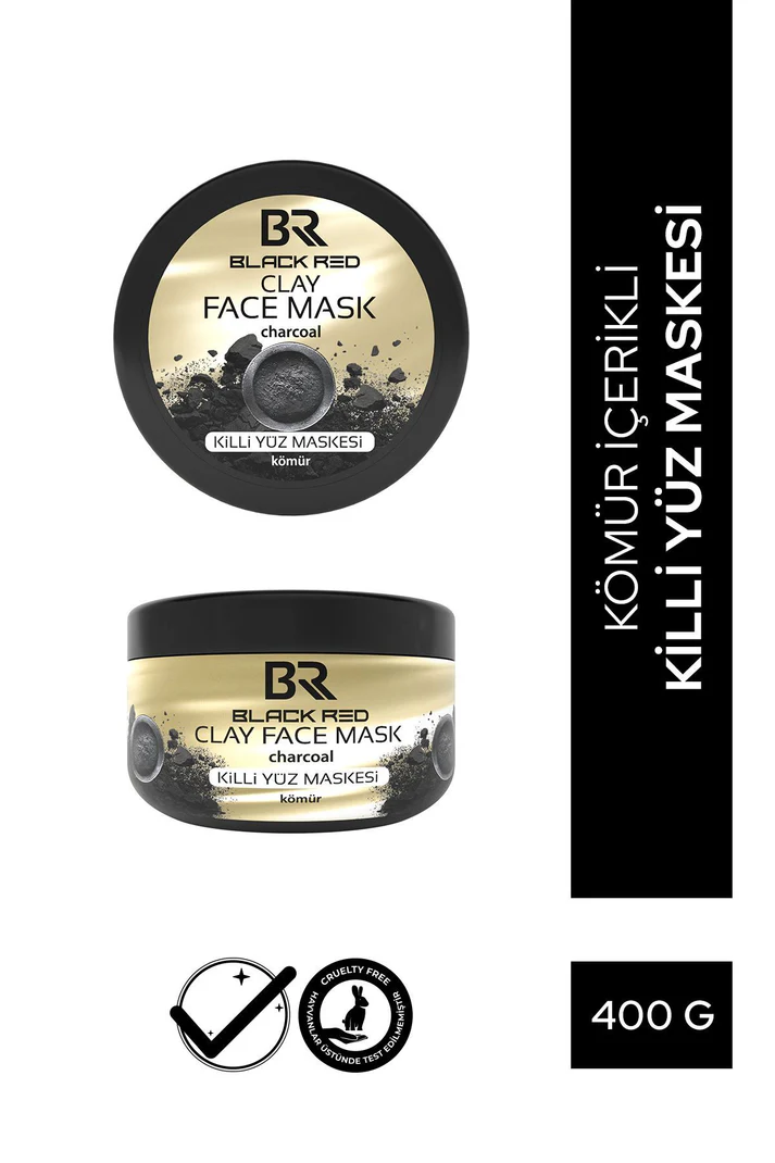 Black Red Kil Maskesi Yüz Maskesi Kömür İçerikli Killi Yüz Maskesi - 400g