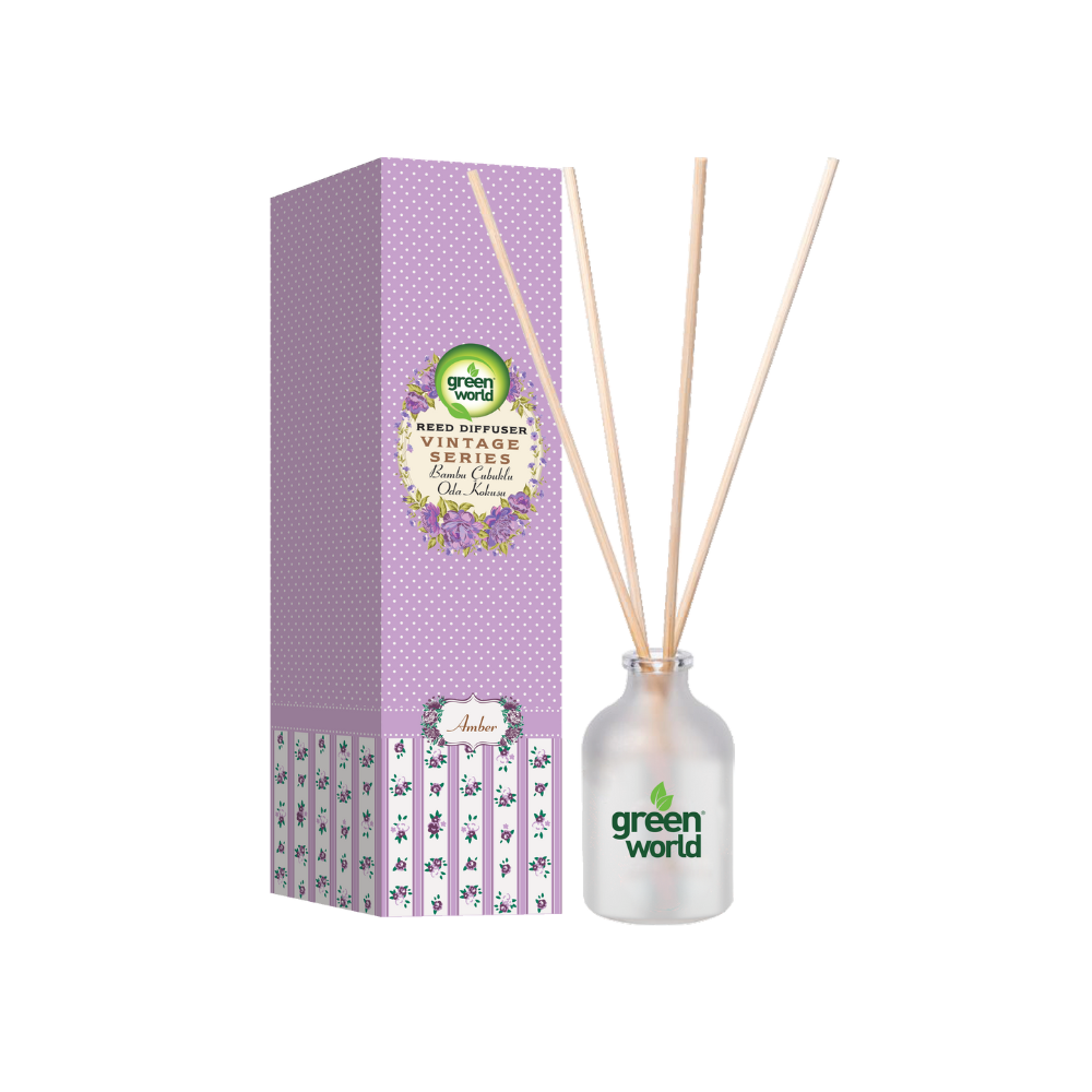 Green World Vintage Bambu Çubuklu Oda Kokusu Amber 40 ML